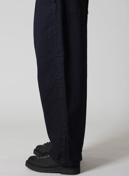 BLACK SCANDAL HERRINGBONE DENIM SIDE TAPE DETAIL PANTS