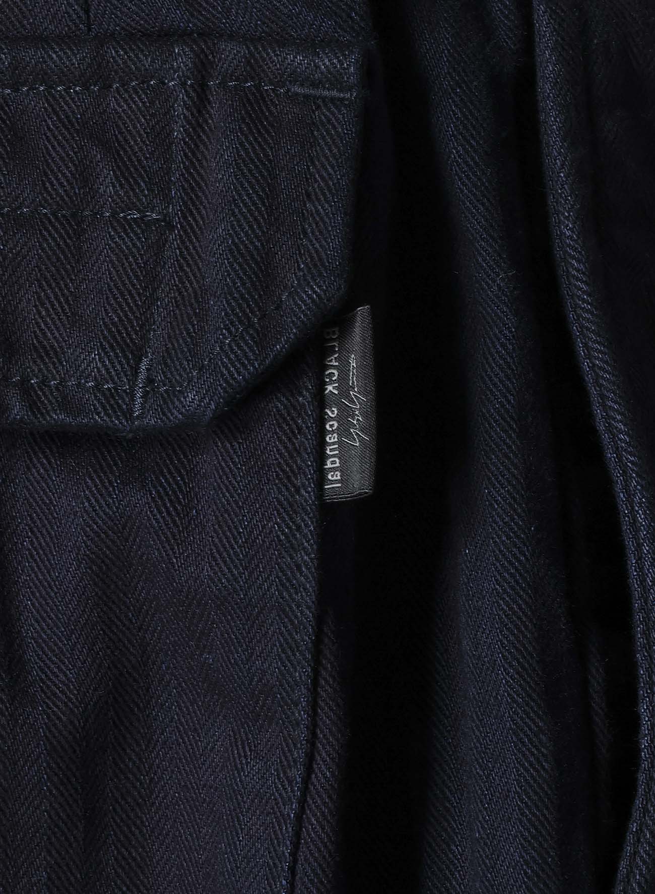 BLACK SCANDAL HERRINGBONE DENIM SIDE TAPE DETAIL PANTS