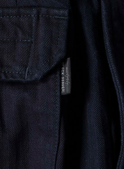 BLACK SCANDAL HERRINGBONE DENIM SIDE TAPE DETAIL PANTS