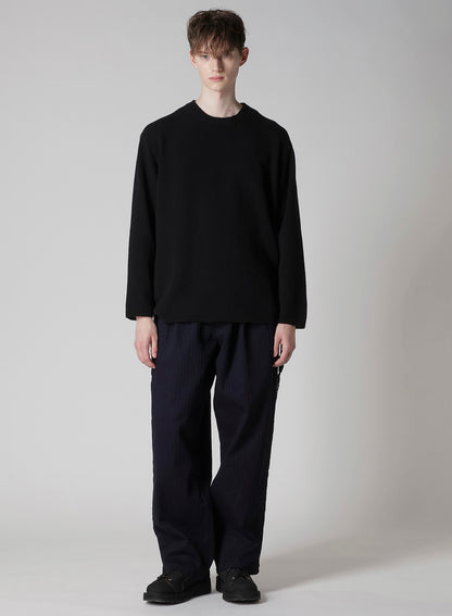 BLACK SCANDAL HERRINGBONE DENIM SIDE TAPE DETAIL PANTS