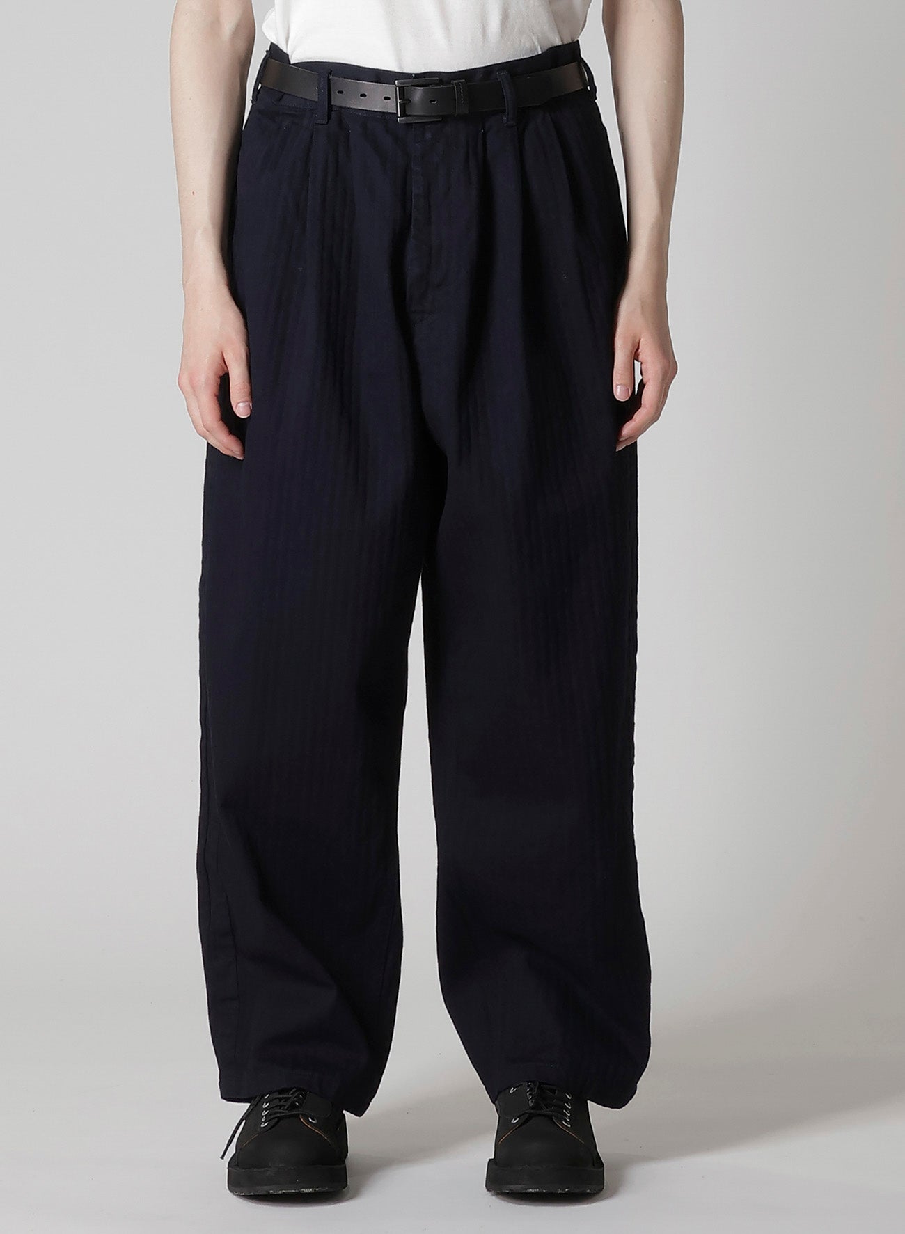 BLACK SCANDAL HERRINGBONE DENIM SIDE TAPE DETAIL PANTS