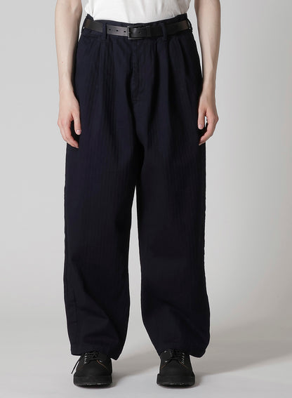 BLACK SCANDAL HERRINGBONE DENIM SIDE TAPE DETAIL PANTS