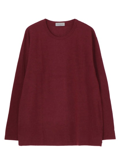 SUPER 120 WOOL SINGLE JERSEY ROUND NECK LS TEE