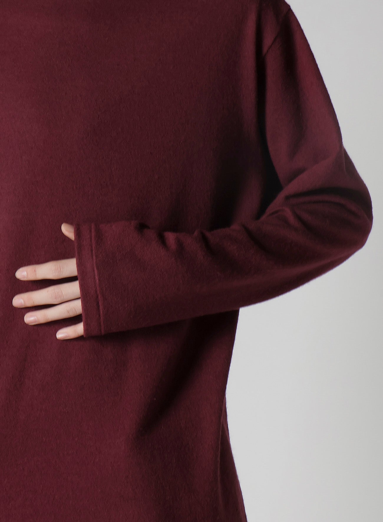 SUPER 120 WOOL SINGLE JERSEY ROUND NECK LS TEE