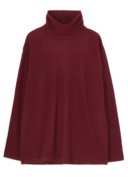 SUPER 120 WOOL SINGLE JERSEY TURTLE NECK LS TEE