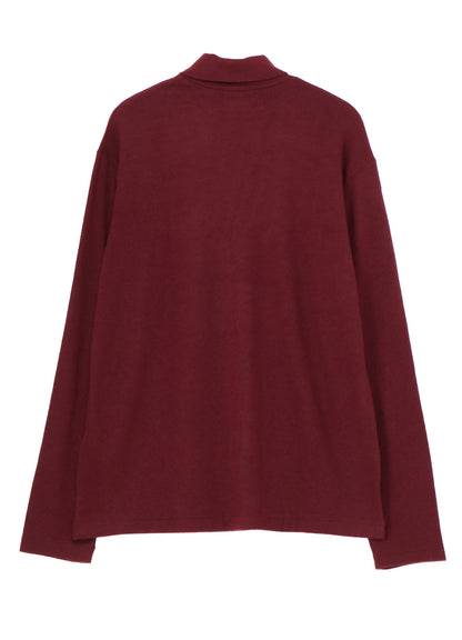SUPER 120 WOOL SINGLE JERSEY LAYERED HIGK NECK TEE
