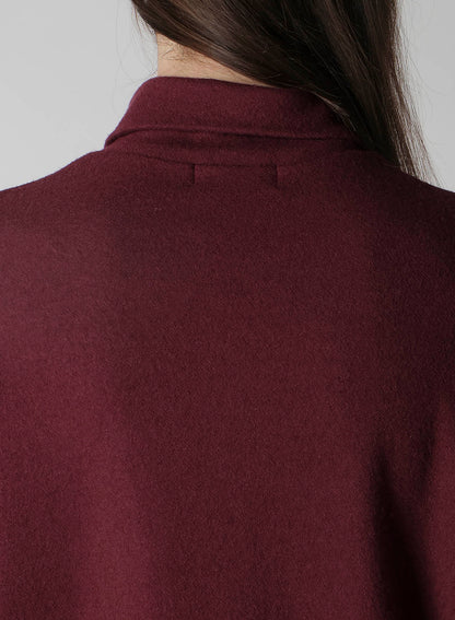 SUPER 120 WOOL SINGLE JERSEY LAYERED HIGK NECK TEE