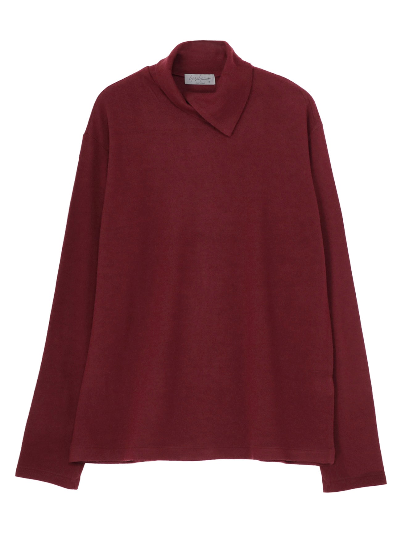 SUPER 120 WOOL SINGLE JERSEY LAYERED HIGK NECK TEE
