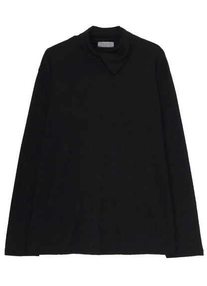 1/80 WASHABLE WOOL INTERLOCK LAYERED HIGK NECK T