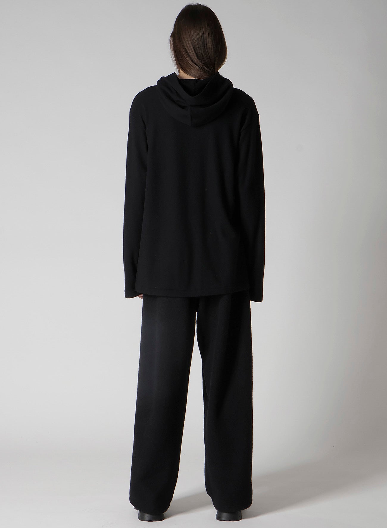 SUPER 120 WOOL SINGLE JERSEY HOODED LS TEE