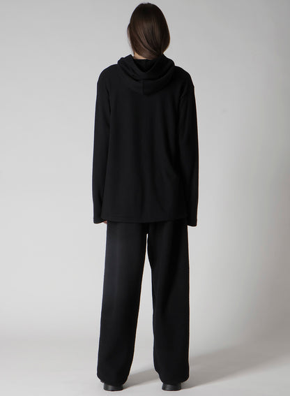 SUPER 120 WOOL SINGLE JERSEY HOODED LS TEE