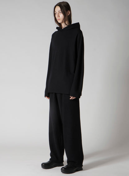 SUPER 120 WOOL SINGLE JERSEY HOODED LS TEE