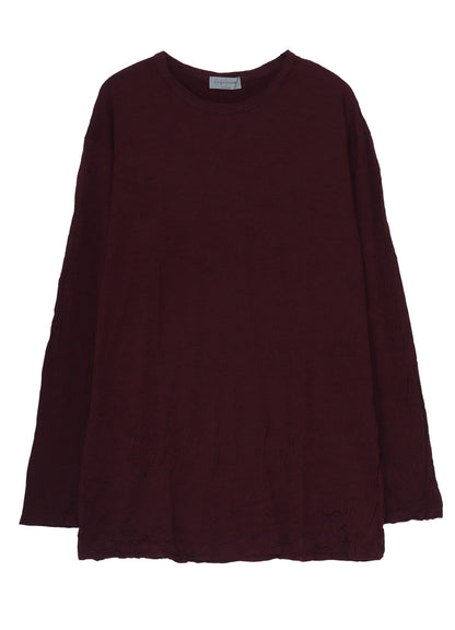 WASHABLE WOOL JERSEY ROUND NECK LONG SLV T