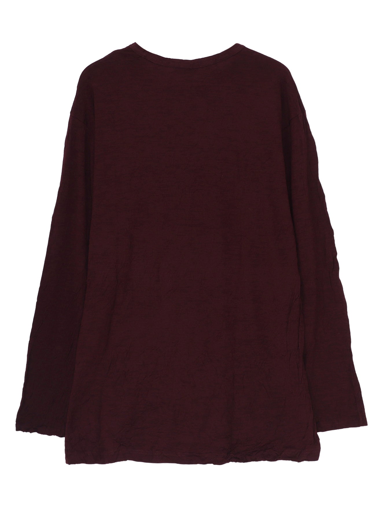 WASHABLE WOOL JERSEY ROUND NECK LONG SLV T