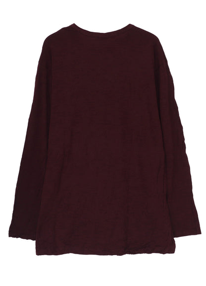 WASHABLE WOOL JERSEY ROUND NECK LONG SLV T