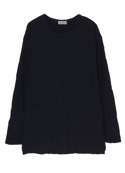WASHABLE WOOL JERSEY ROUND NECK LONG SLV T