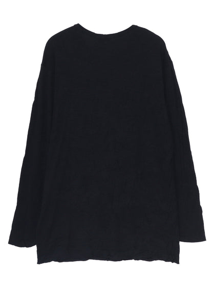 WASHABLE WOOL JERSEY ROUND NECK LONG SLV T