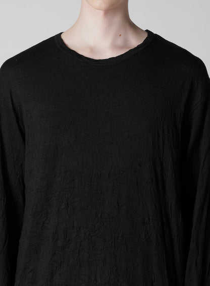 WASHABLE WOOL JERSEY ROUND NECK LONG SLV T