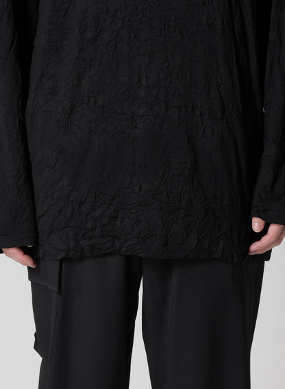 WASHABLE WOOL JERSEY ROUND NECK LONG SLV T
