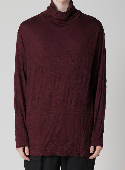 WASHABLE WOOL JERSEY TURTLE NECK LONG SLV T