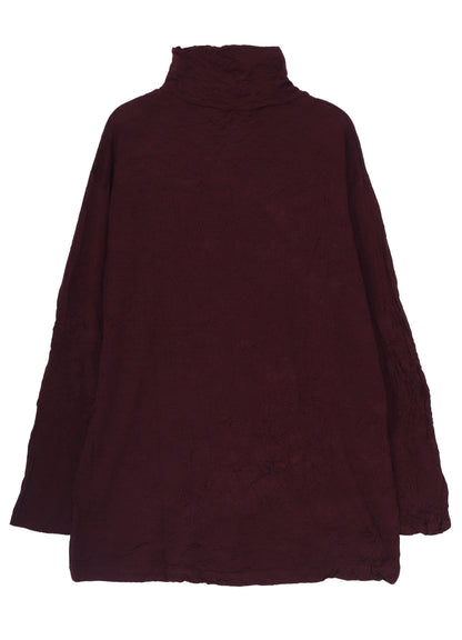 WASHABLE WOOL JERSEY TURTLE NECK LONG SLV T