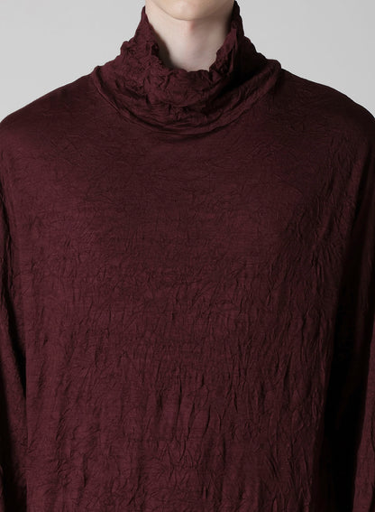 WASHABLE WOOL JERSEY TURTLE NECK LONG SLV T