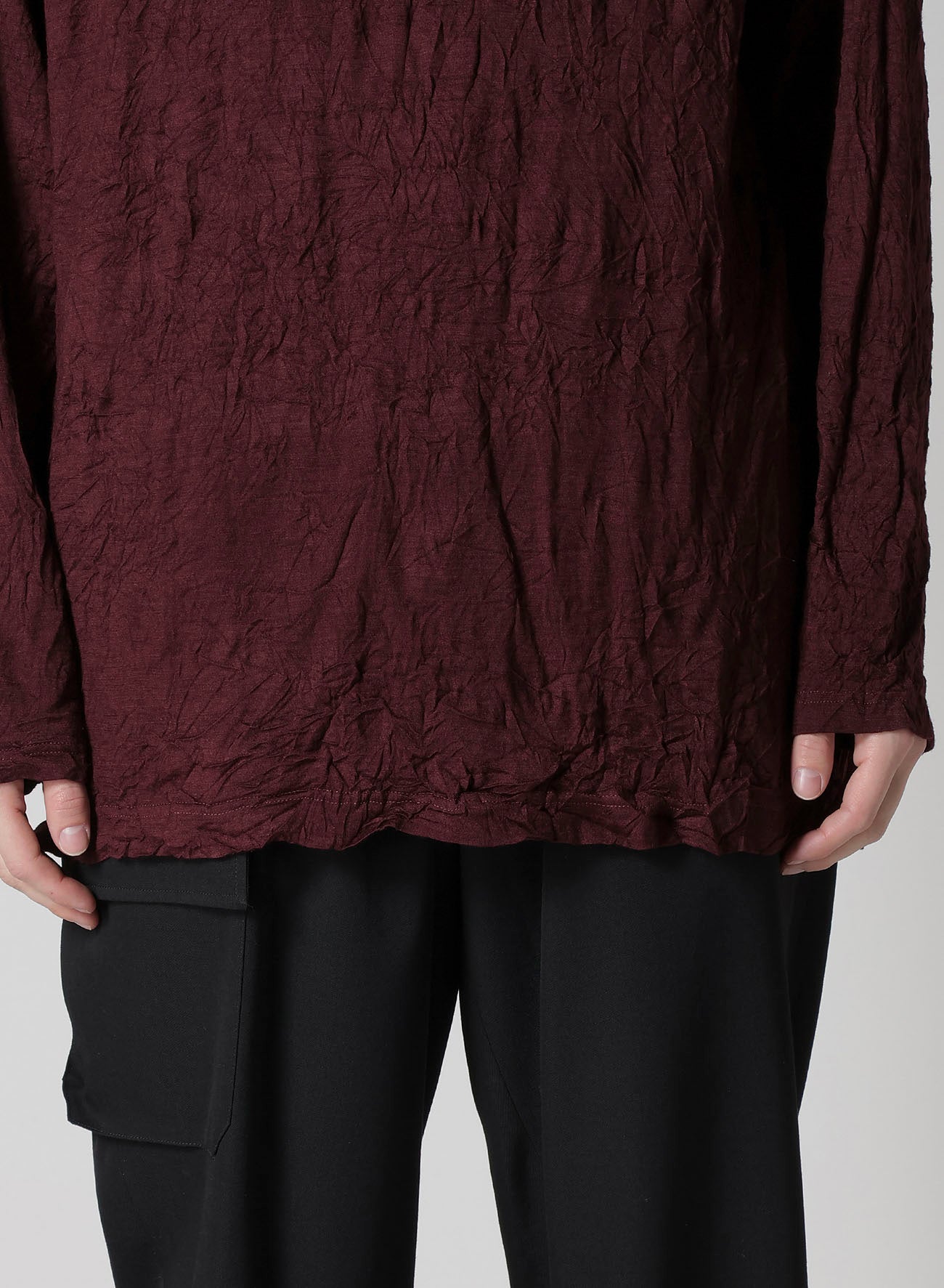 WASHABLE WOOL JERSEY TURTLE NECK LONG SLV T