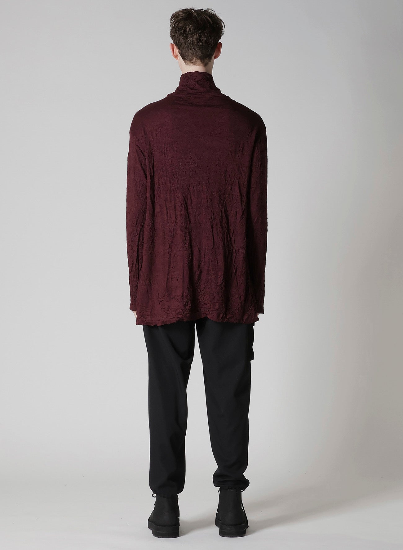 WASHABLE WOOL JERSEY TURTLE NECK LONG SLV T