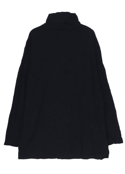 WASHABLE WOOL JERSEY TURTLE NECK LONG SLV T