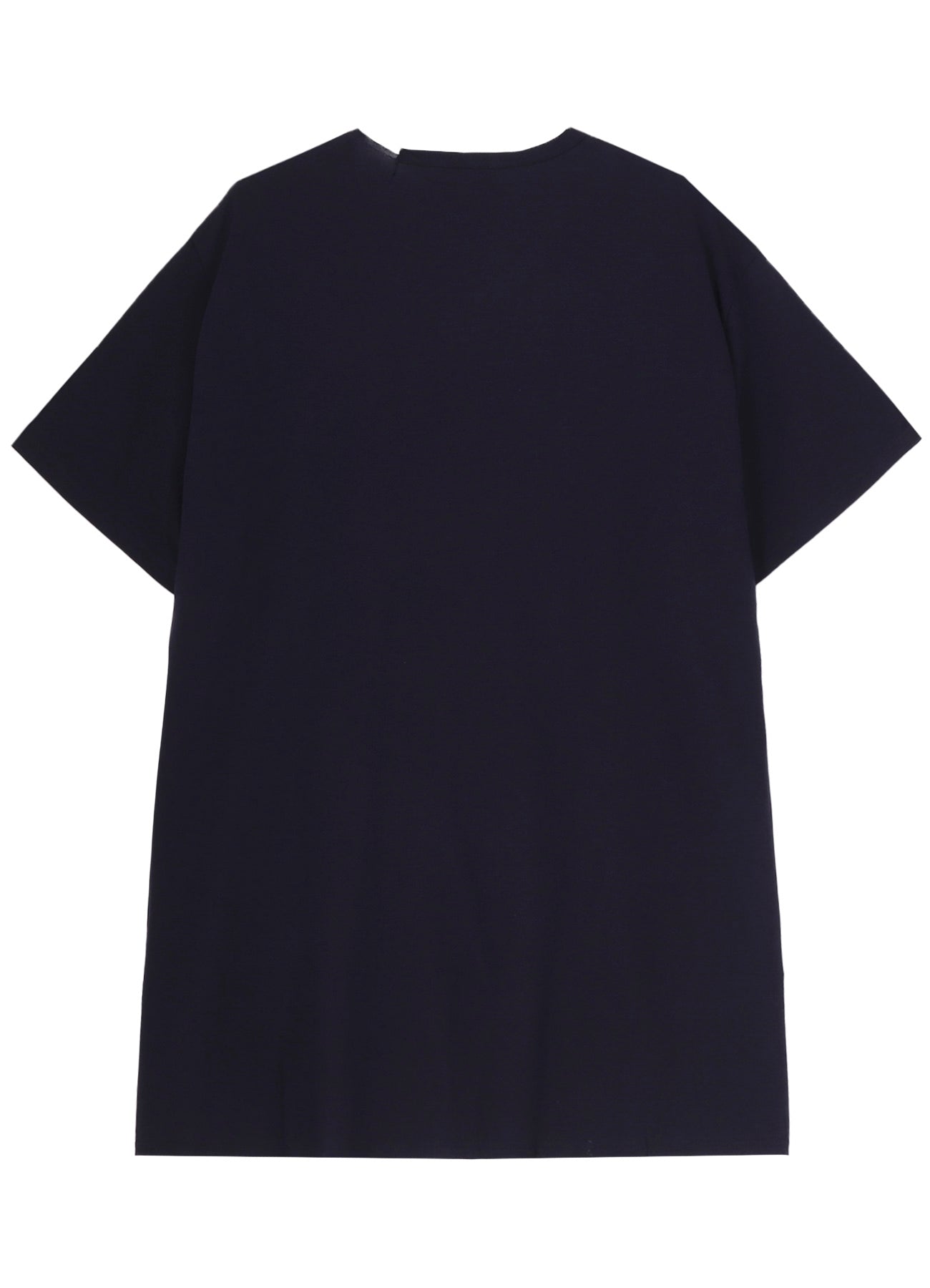 WOOL MIX SINGLE JERSEY SLIT ROUND NECK T