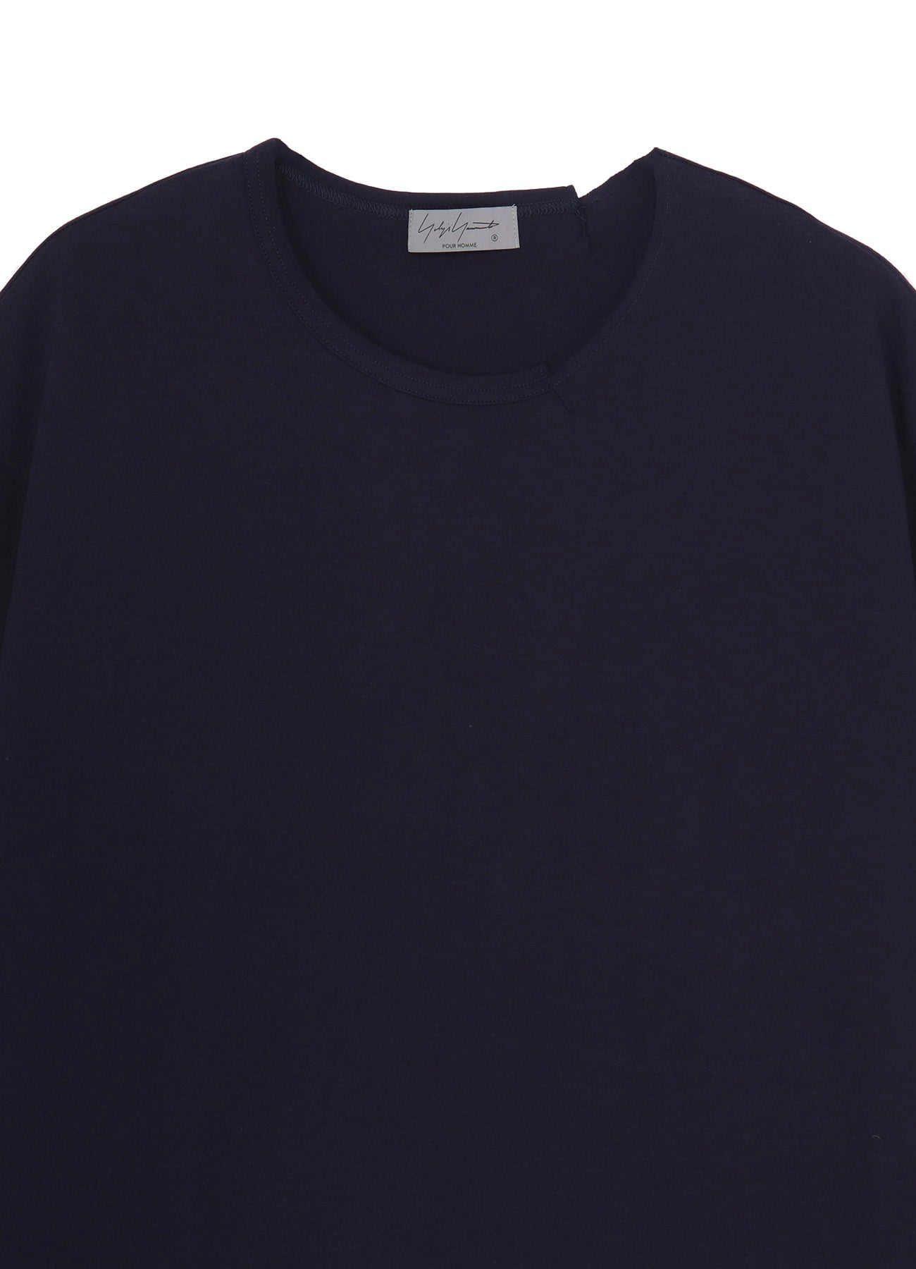 WOOL MIX SINGLE JERSEY SLIT ROUND NECK T
