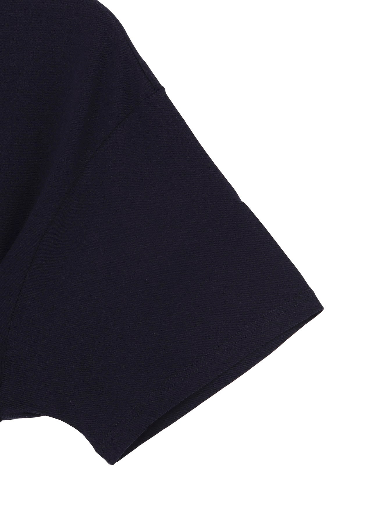 WOOL MIX SINGLE JERSEY SLIT ROUND NECK T
