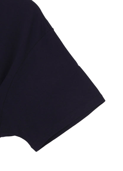 WOOL MIX SINGLE JERSEY SLIT ROUND NECK T