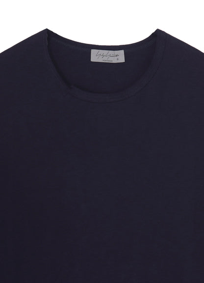 WOOL MIX SINGLE JERSEY SLIT ROUND NECK T