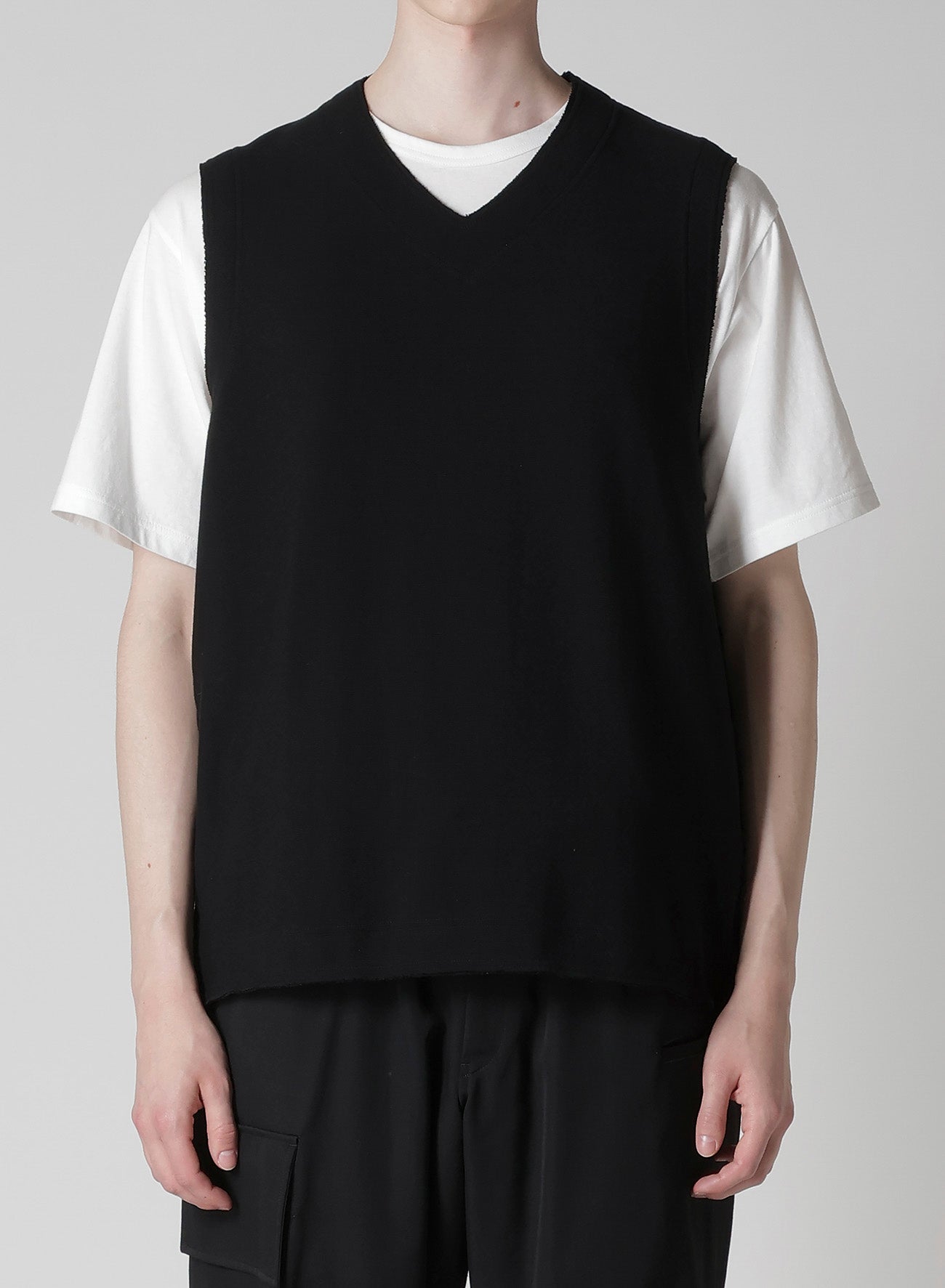 PURL STITCH RAW EDGE VEST