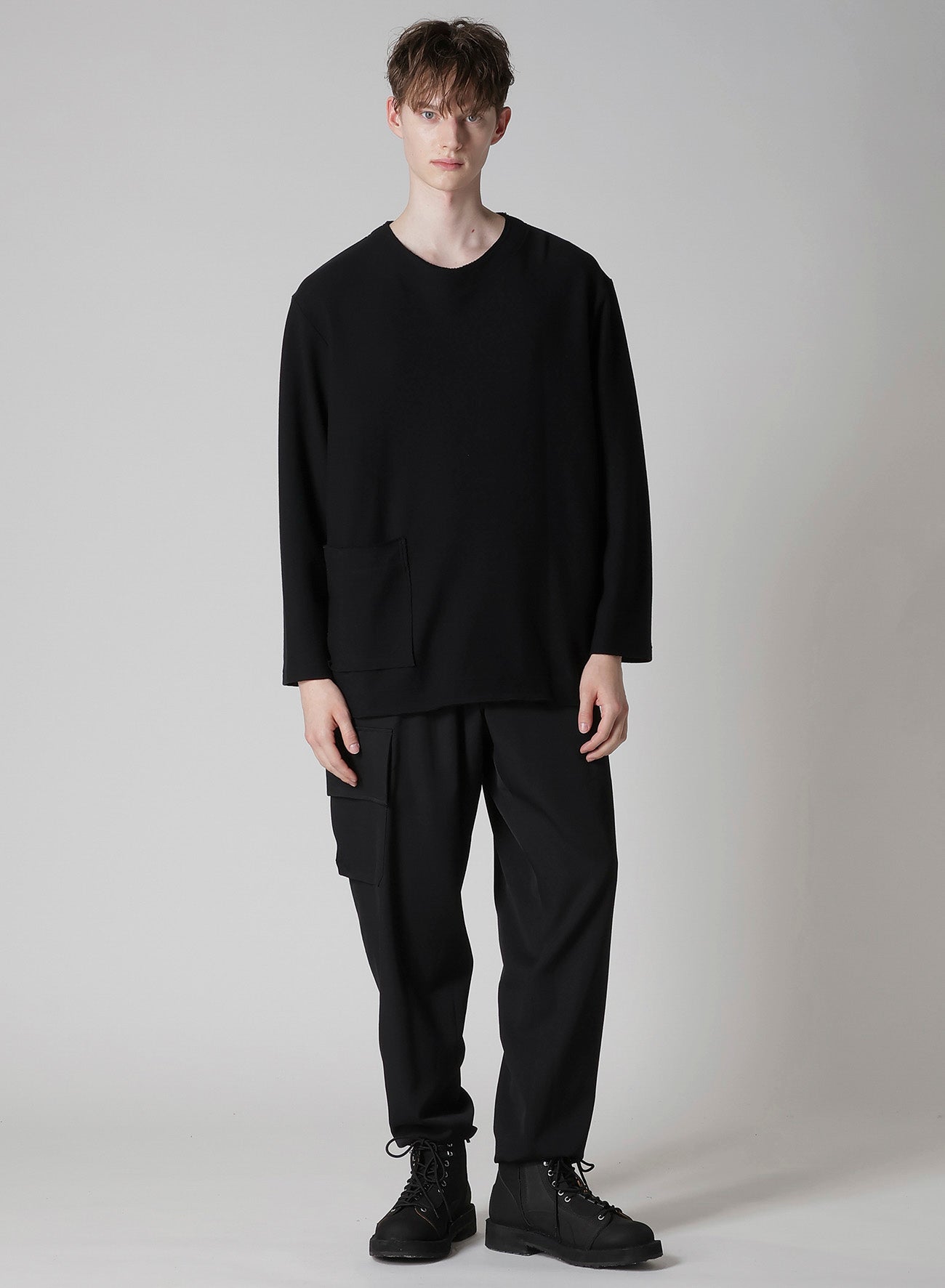 PURL STITCH RAW EDGE LS T