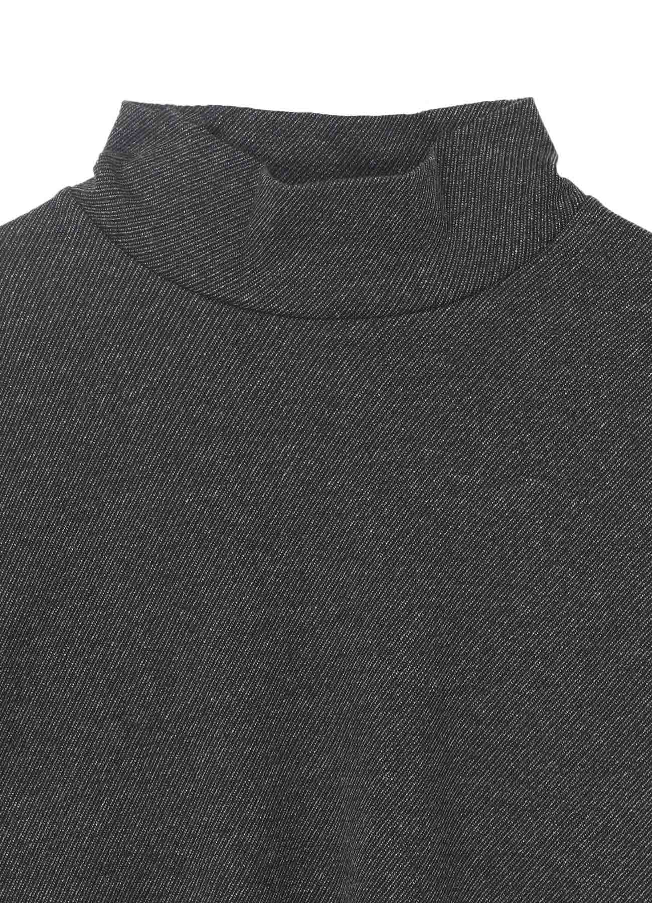 COTTON WOOL TWILL JERSEY SIDE SLIT PADDED HIGH NECK PO