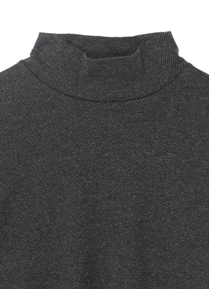 COTTON WOOL TWILL JERSEY SIDE SLIT PADDED HIGH NECK PO