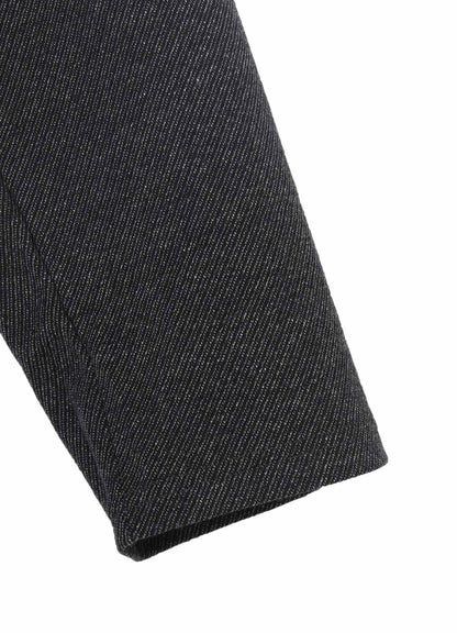 COTTON WOOL TWILL JERSEY SIDE SLIT PADDED HIGH NECK PO