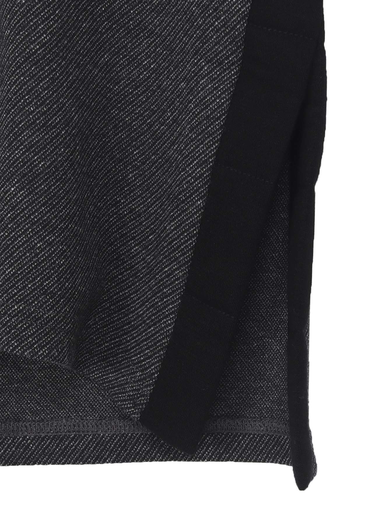 COTTON WOOL TWILL JERSEY SIDE SLIT PADDED HIGH NECK PO