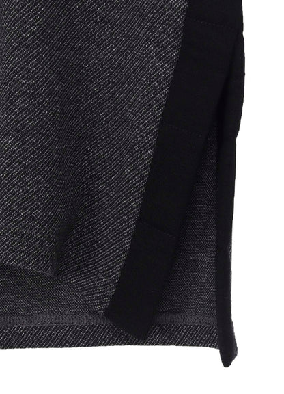 COTTON WOOL TWILL JERSEY SIDE SLIT PADDED HIGH NECK PO