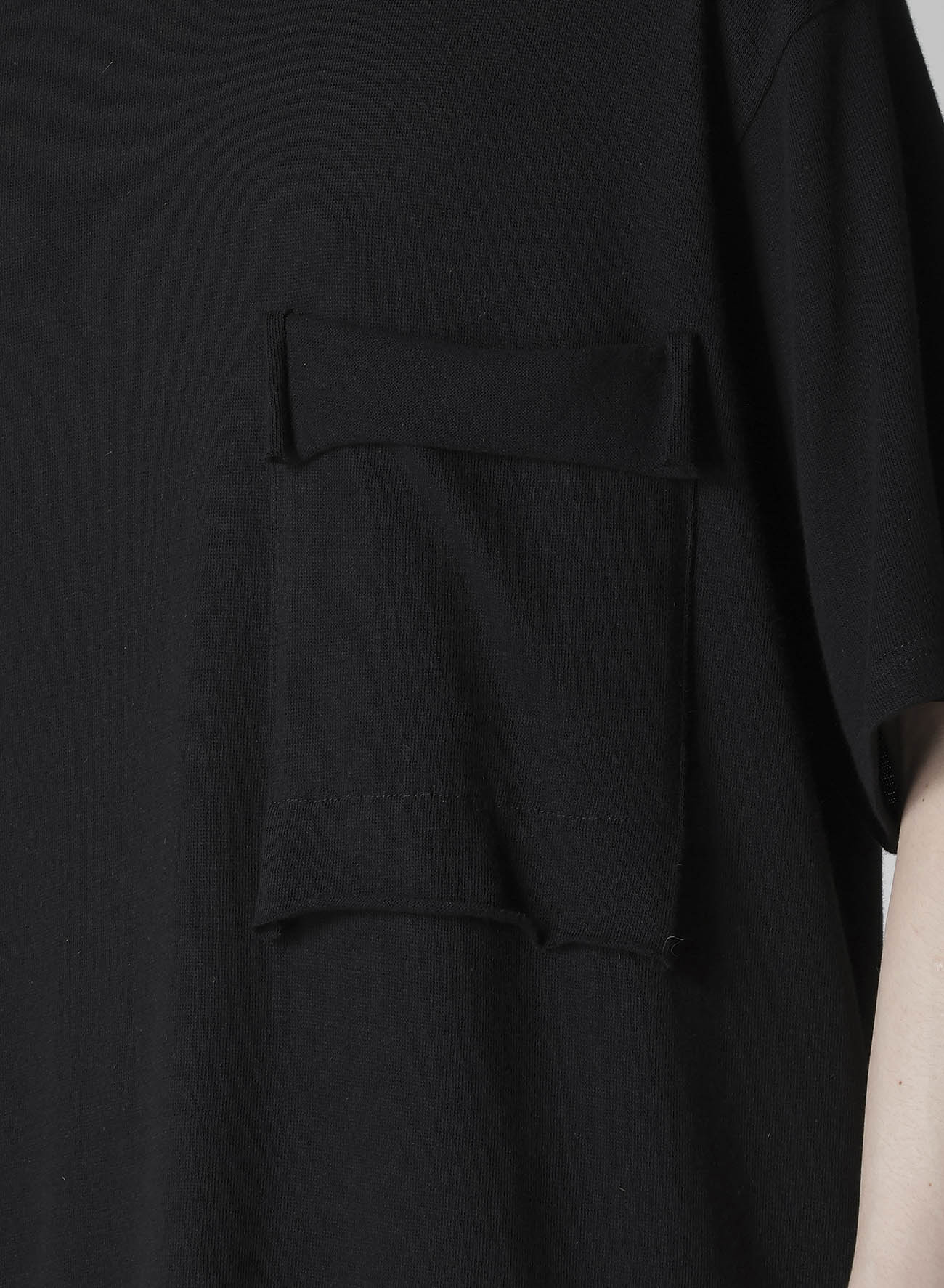 COTTON ANGORA PLATING JERSEY CHEST PKT SHORT SLV T