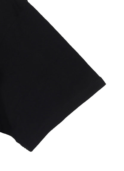 COTTON SILK NOIR GAUZE JERSEY POCKET DETAIL SHORT SLV T