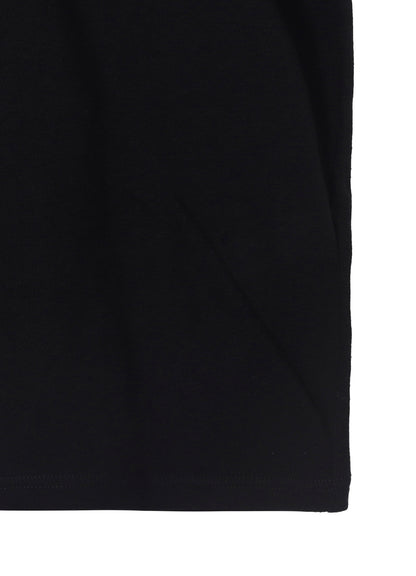 COTTON SILK NOIR GAUZE JERSEY POCKET DETAIL SHORT SLV T