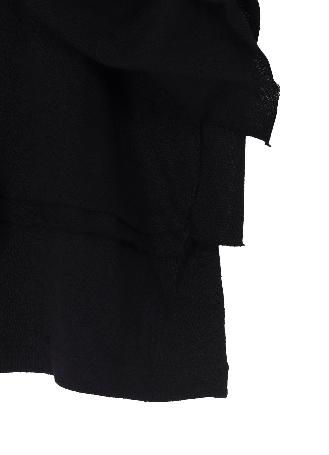 COTTON SILK NOIR GAUZE JERSEY POCKET DETAIL LONG SLV T