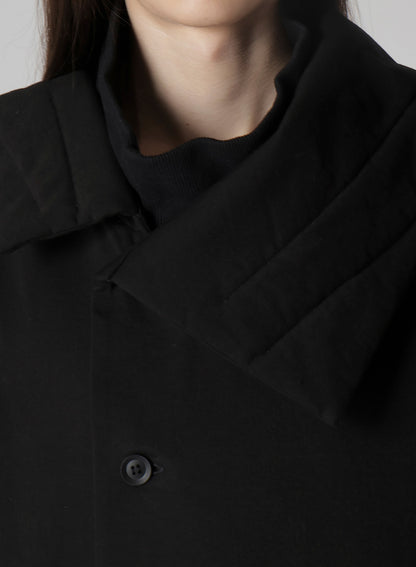 30/-HIGH D COTTON JERSEY DESIGNED COLLAR PADDED COAT