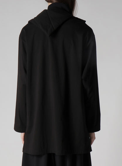 30/-HIGH D COTTON JERSEY DESIGNED COLLAR PADDED COAT