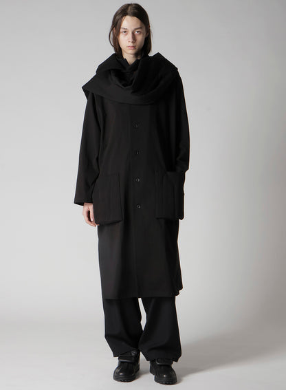30/-HIGH D COTTON JERSEY PADDED LONG COAT
