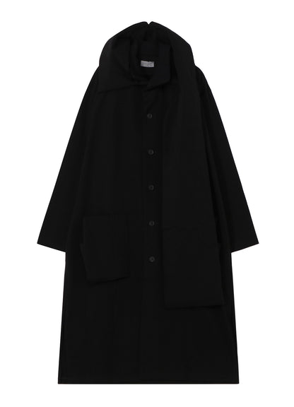 30/-HIGH D COTTON JERSEY PADDED LONG COAT
