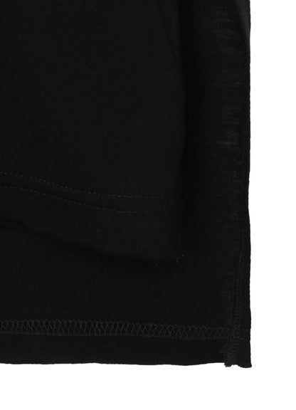 COTTON CASHMERE JERSEY BIG ROUND NECK SHORT SLV T